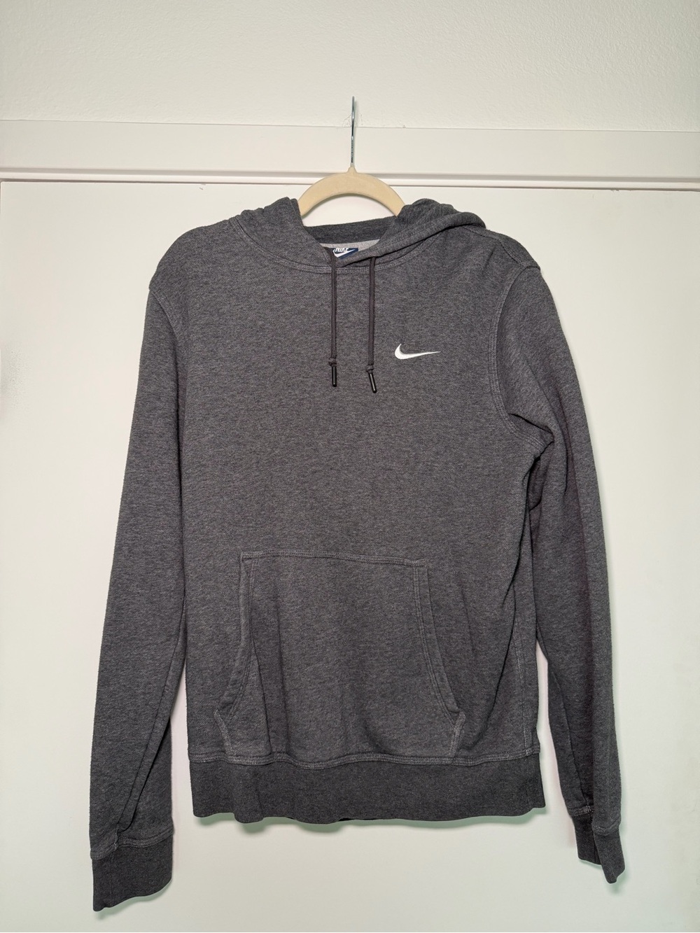Nike Charcoal Gray Pullover Hoodie with Swoosh